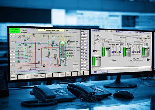 Supervisión SCADA. Sinópticos de proceso para supervisión desde sala de control.